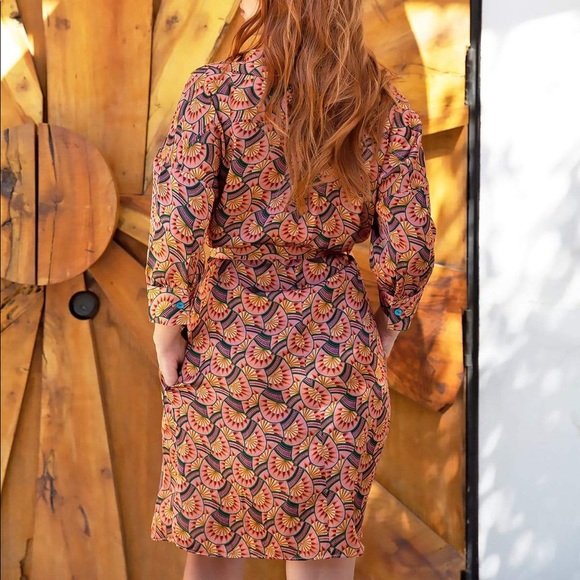 Eva Franco Edeline Abstract Shirtdress Size 2P - Picture 4 of 16